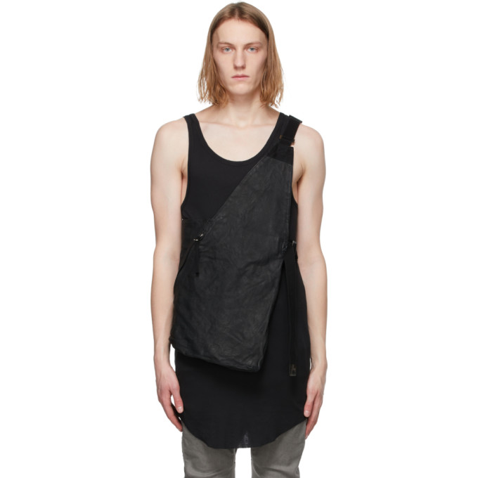 BORIS BIDJAN SABERI BLACK LEATHER BAG 1.1 VEST