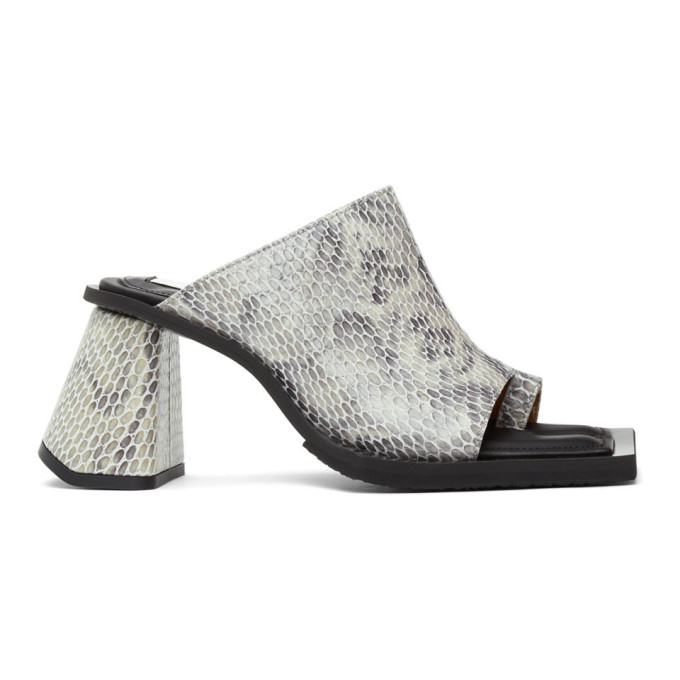 Eytys Grey Snake Naomi Heeled Sandals In Greige