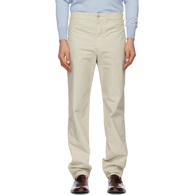 LEMAIRE BEIGE TAPERED 5 POCKET TROUSERS