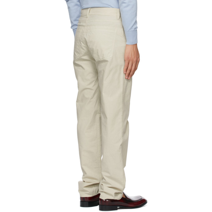 LEMAIRE BEIGE TAPERED 5 POCKET TROUSERS