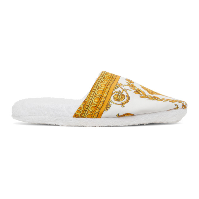 Click to view more detailed imagery on our partner's website Versace Women's Barocco Cotton Slippers In White