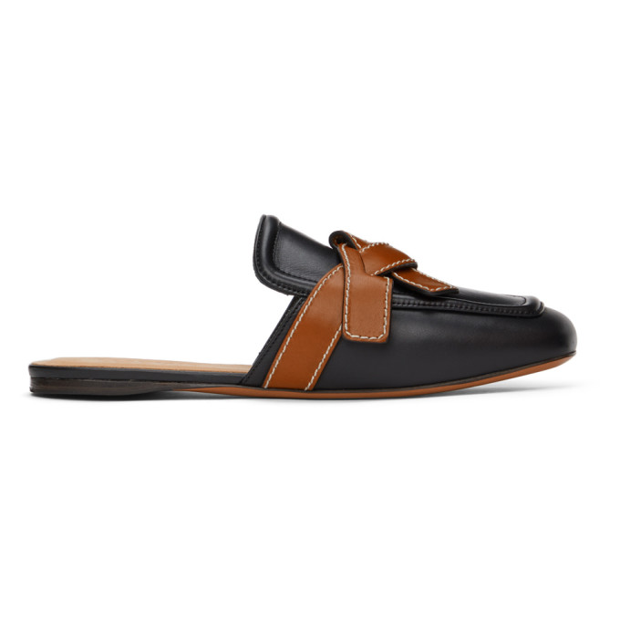 LOEWE BLACK GATE FLAT LOAFERS