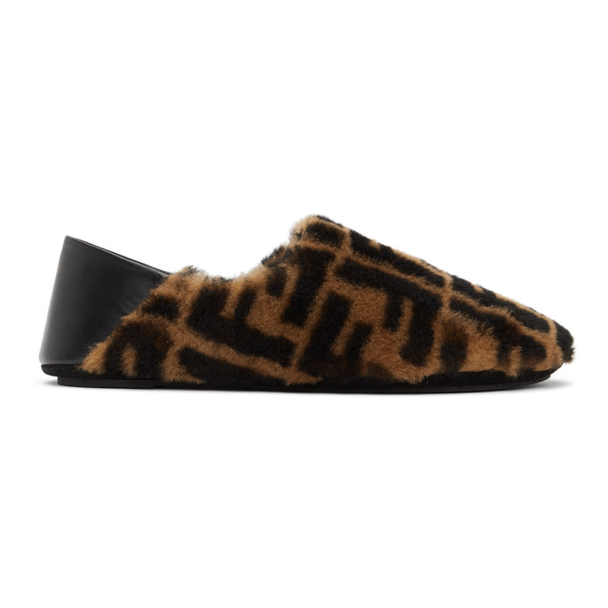 Fendi shearling loafers clearance