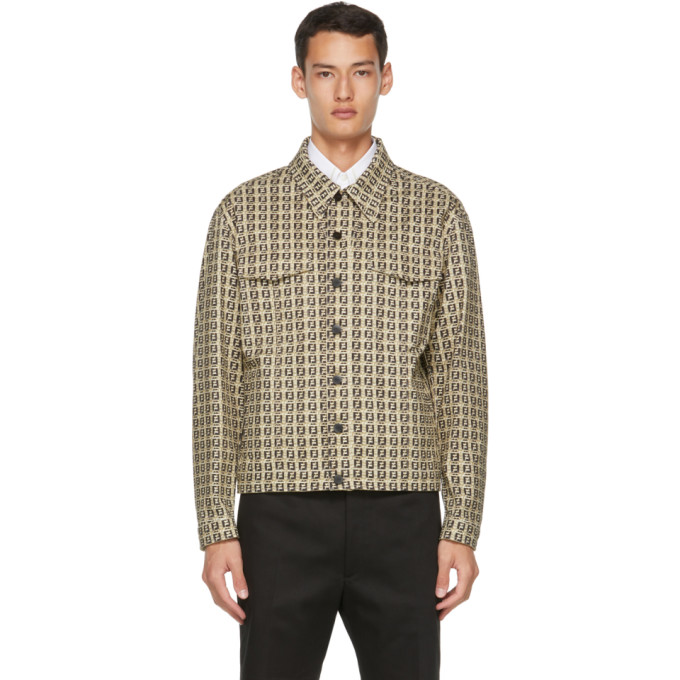 Click to view more detailed imagery on our partner's website Fendi Ff Motif Denim Jacket, Bamboo And Black In F0unt Bambo