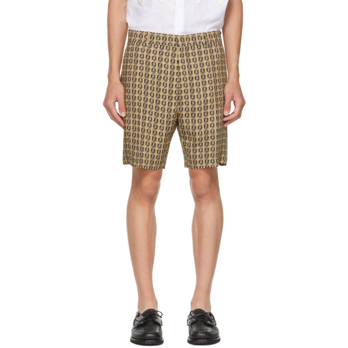 Click to view more detailed imagery on our partner's website Fendi Ff-print Crepe Bermuda Shorts In F0unt Bambo