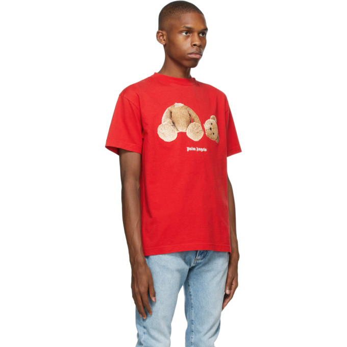 PALM ANGELS PALM ANGELS RED BEAR T-SHIRT