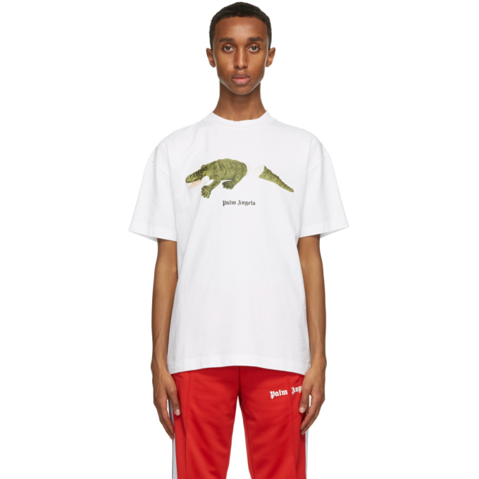 PALM ANGELS PALM ANGELS WHITE CROCO T-SHIRT