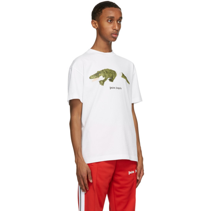 PALM ANGELS PALM ANGELS WHITE CROCO T-SHIRT