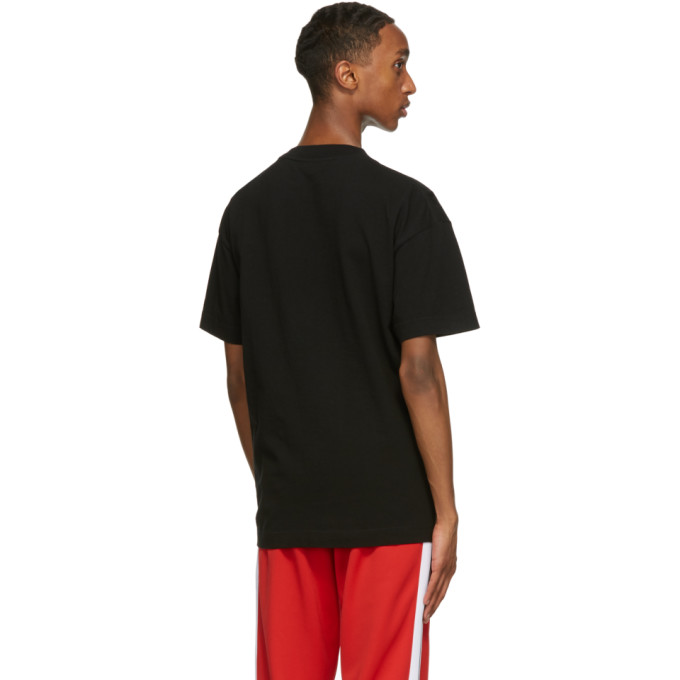 PALM ANGELS PALM ANGELS BLACK SMILEY EDITION BURNING HEAD LOGO T-SHIRT
