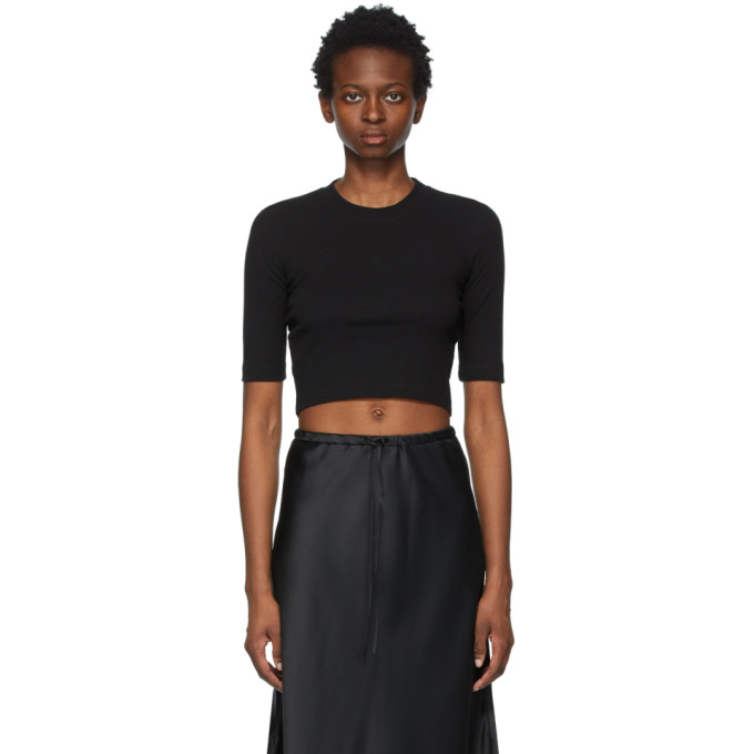 Rosetta Getty Cotton Cropped-sleeve T-shirt In Black