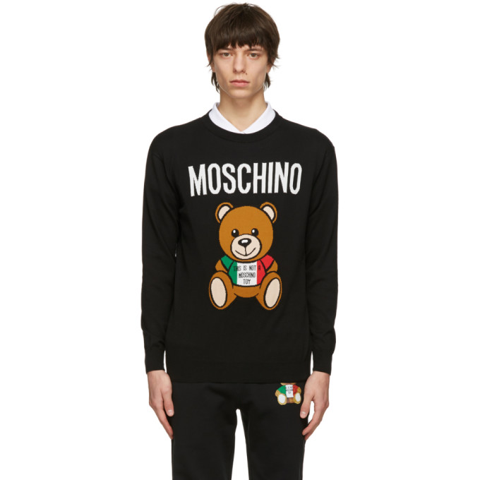 MOSCHINO BLACK TOY ITALIAN TEDDY BEAR SWEATER