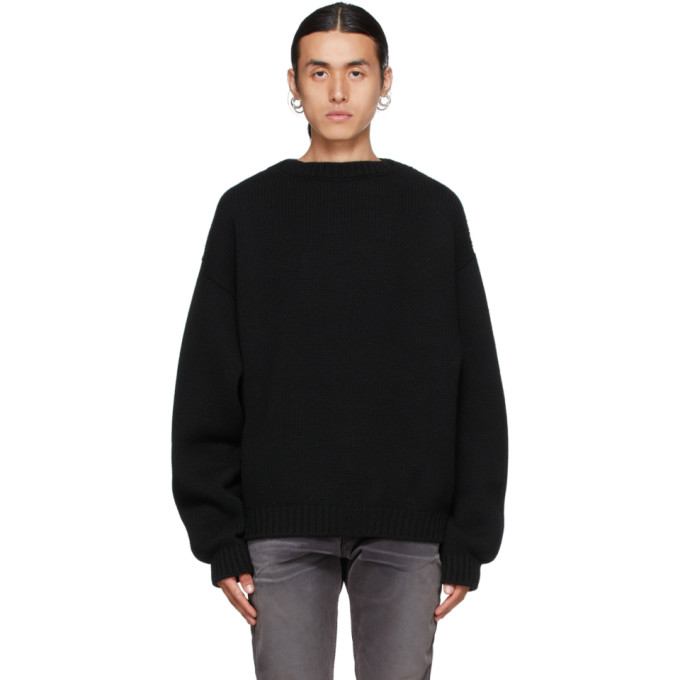 FEAR OF GOD BLACK OVERLAPPED SWEATER