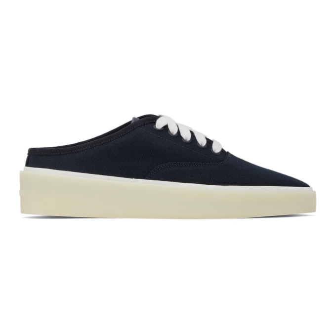 FEAR OF GOD NAVY CANVAS 101 BACKLESS SNEAKERS