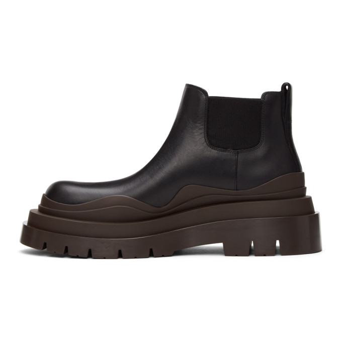 Black & Brown Tire Chelsea Boots