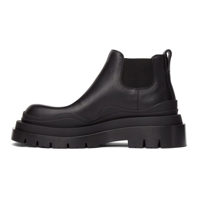 Shop Bottega Veneta Black Low 'the Tire' Chelsea Boots In 1029 Black