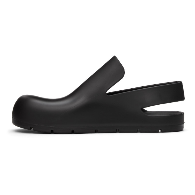 Shop Bottega Veneta Black Rubber Puddle Loafers