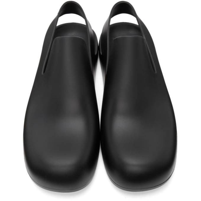 Shop Bottega Veneta Black Rubber Puddle Loafers