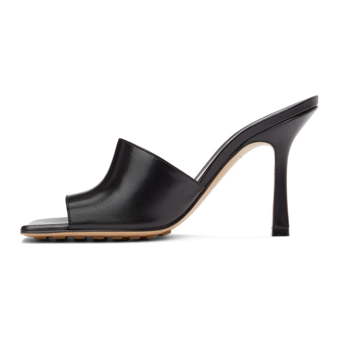 BOTTEGA VENETA BOTTEGA VENETA BLACK STRETCH HEELED MULES