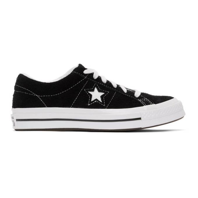 one star black suede