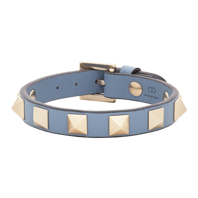 Valentino Garavani Rockstud Leather Belt Bracelet In Niagara | ModeSens