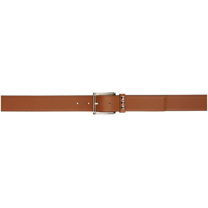 VALENTINO GARAVANI BROWN VALENTINO GARAVANI ROCKSTUD BELT