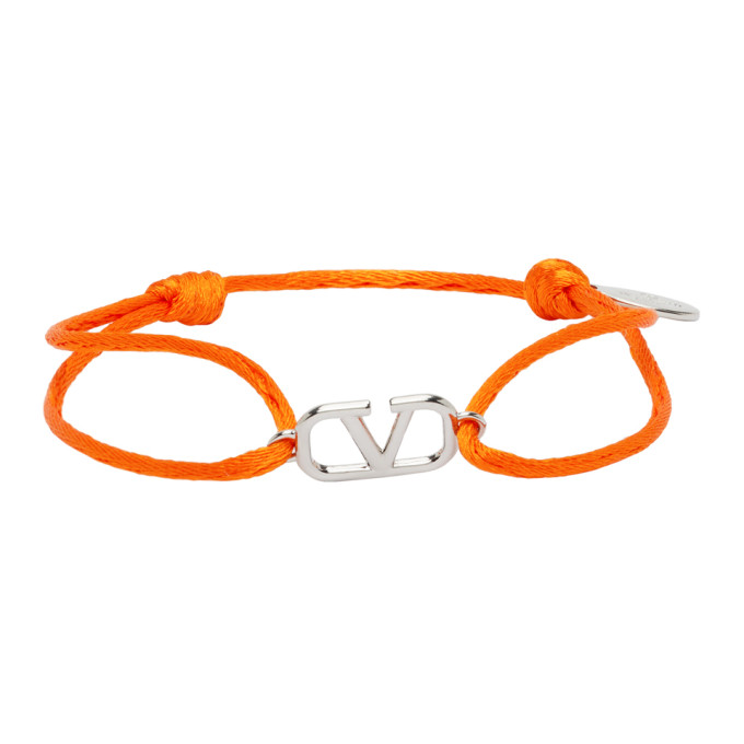 VALENTINO GARAVANI ORANGE CORD VLOGO BRACELET