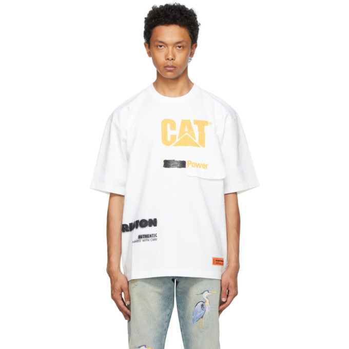 HERON PRESTON WHITE CATERPILLAR EDITION 'POWER' T-SHIRT