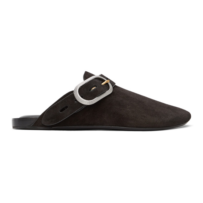 RAG & BONE BLACK SUEDE ANSLEY SLIPPERS