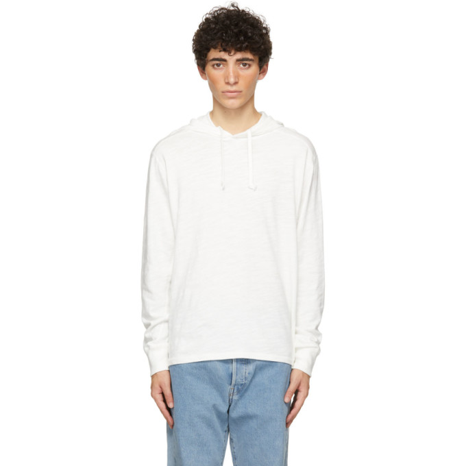 RAG & BONE WHITE COTTON CARDED FLAME HOODIE