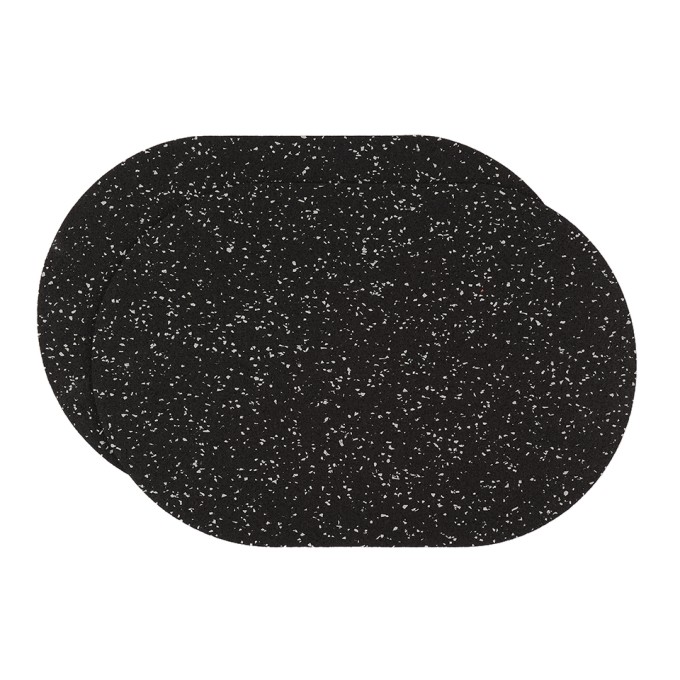Slash Objects Black Capsule Placement Mat Set In Speckled Black