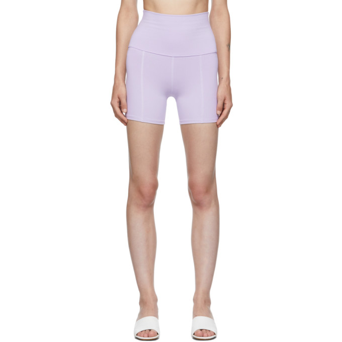 LIVE THE PROCESS PURPLE GEOMETRIC SHORTS