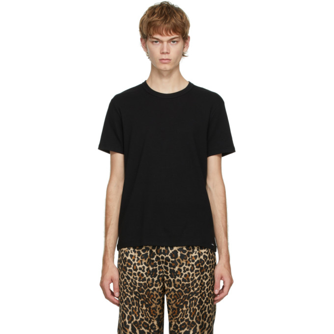 TOM FORD BLACK COTTON CREWNECK T-SHIRT