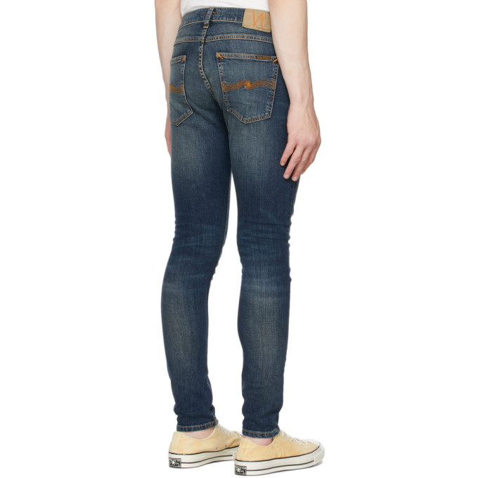 NUDIE JEANS NAVY TIGHT TERRY JEANS