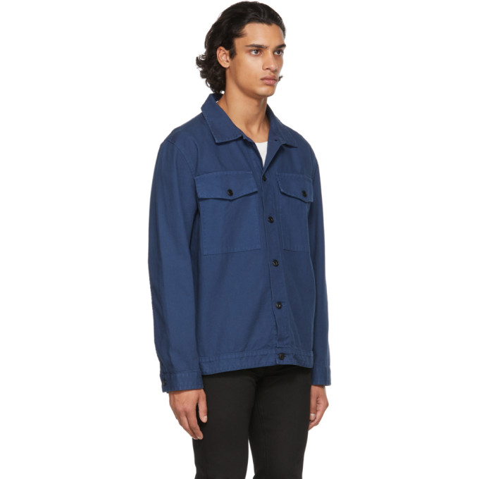 NUDIE JEANS NAVY CANVAS COLIN OVERSHIRT
