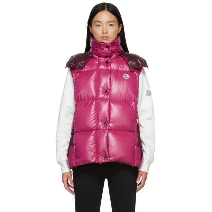 MONCLER PINK DOWN LUZULE VEST