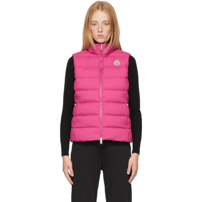 moncler pink vest womens