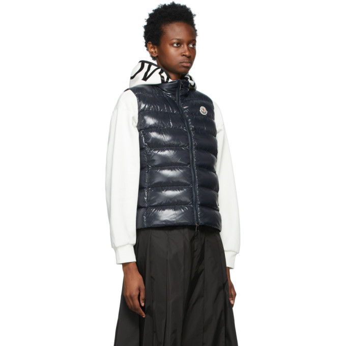 Shop Moncler Navy Down Ghany Vest In 742 Navy