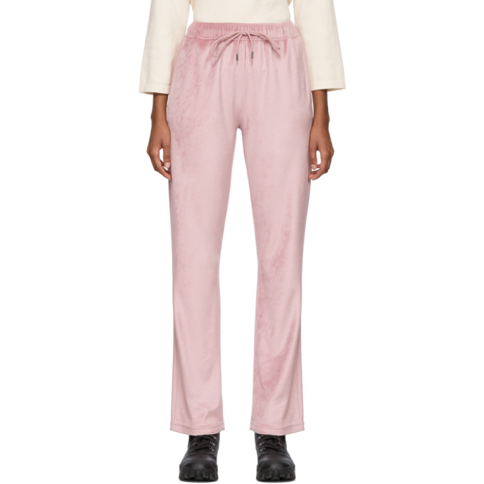 Shop Moncler Pink Velvet Lounge Pants In 523 Pink