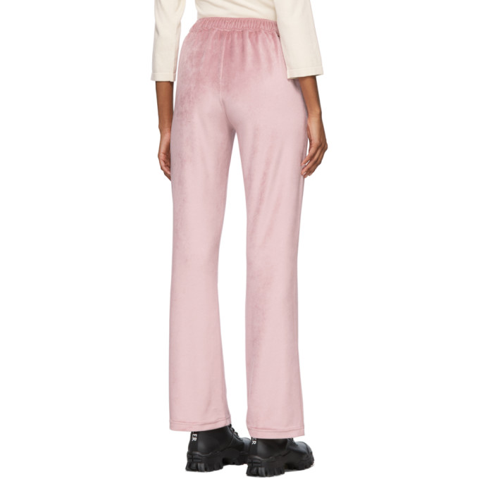 Shop Moncler Pink Velvet Lounge Pants In 523 Pink