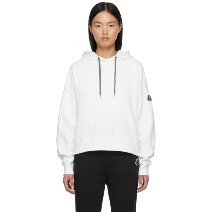 MONCLER OFF-WHITE METALLIC LOGO HOODIE