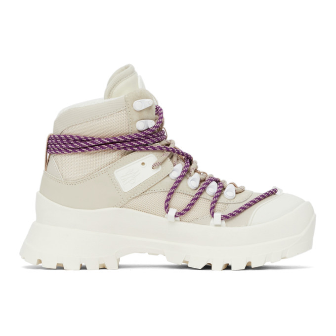 Shop Moncler Off-white Glacier Boots In 034 White