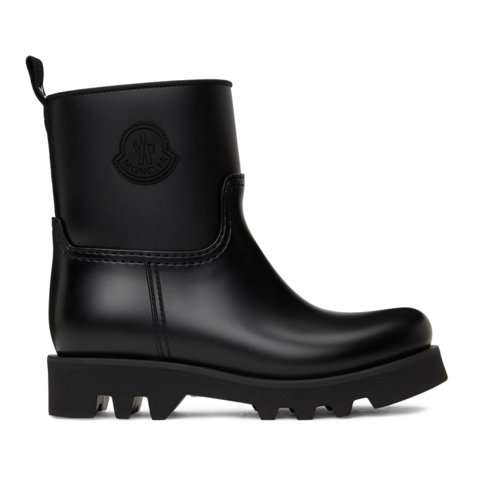 MONCLER BLACK GINETTE MATTE RUBBER BOOTS