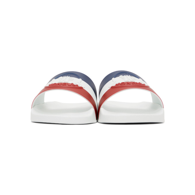 Shop Moncler White Basile Slides In 002 White