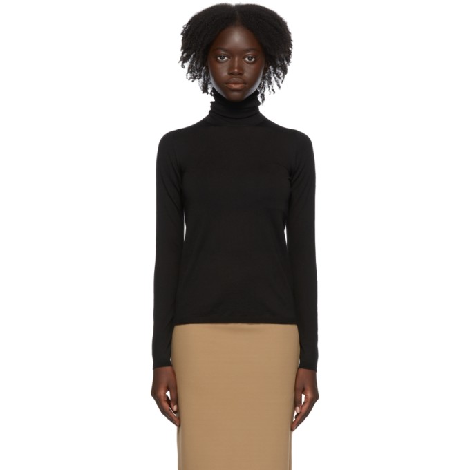 'S MAX MARA BLACK WOOL SALUTO TURTLENECK