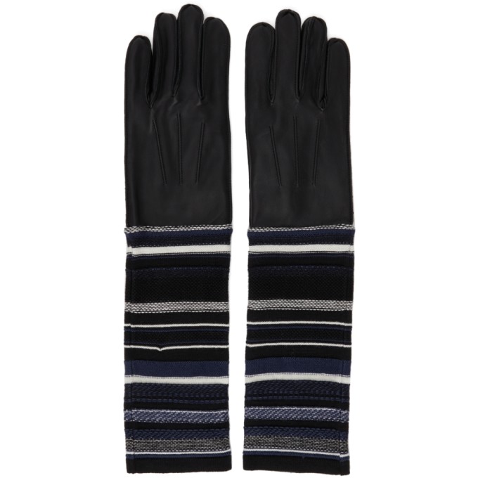 Bed J.w. Ford Black Lambskin Knit Gloves