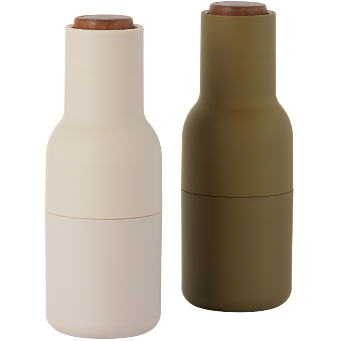 Shop Menu Green & Beige Bottle Grinders In Hunting Green / Beig