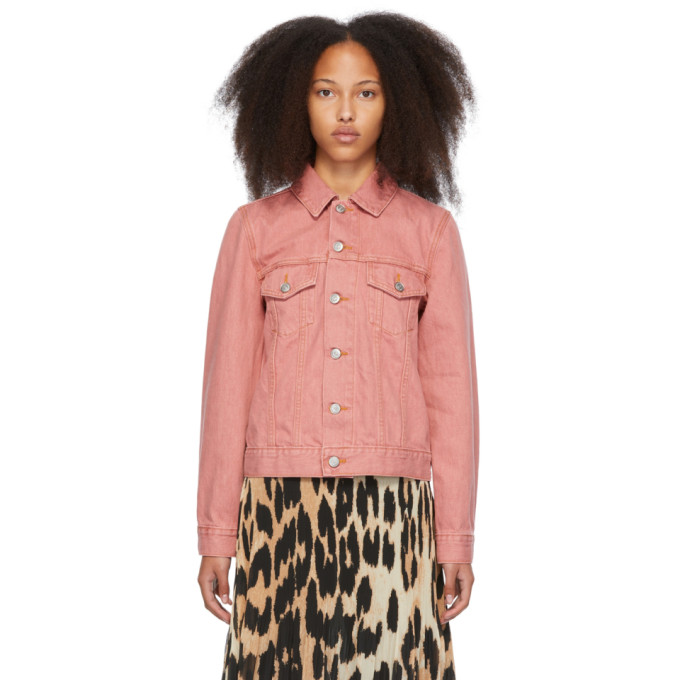 GANNI PINK DENIM YARN-DYED JACKET