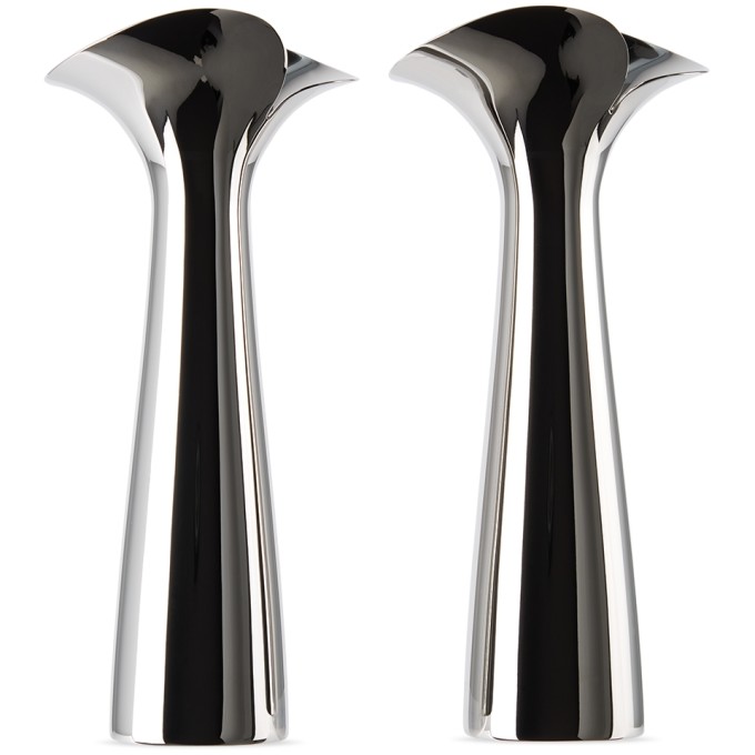 Georg Jensen Stainless Steel Bloom Botanica Candle Holder Set In N/a