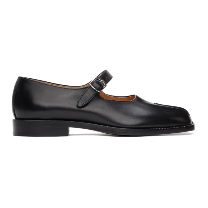 Maison Margiela Black Tabi Buckle Ballerina Flats In T8013 Black