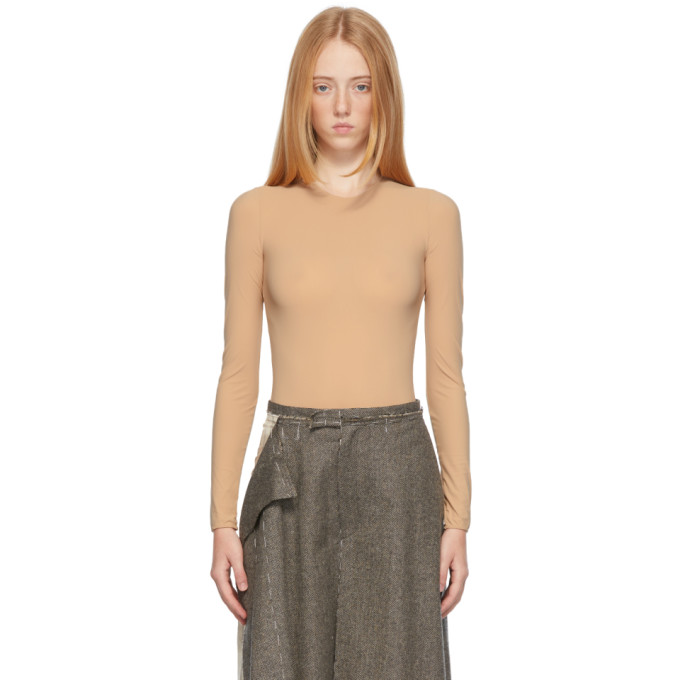 Stretch bodysuit in neutrals - Maison Margiela